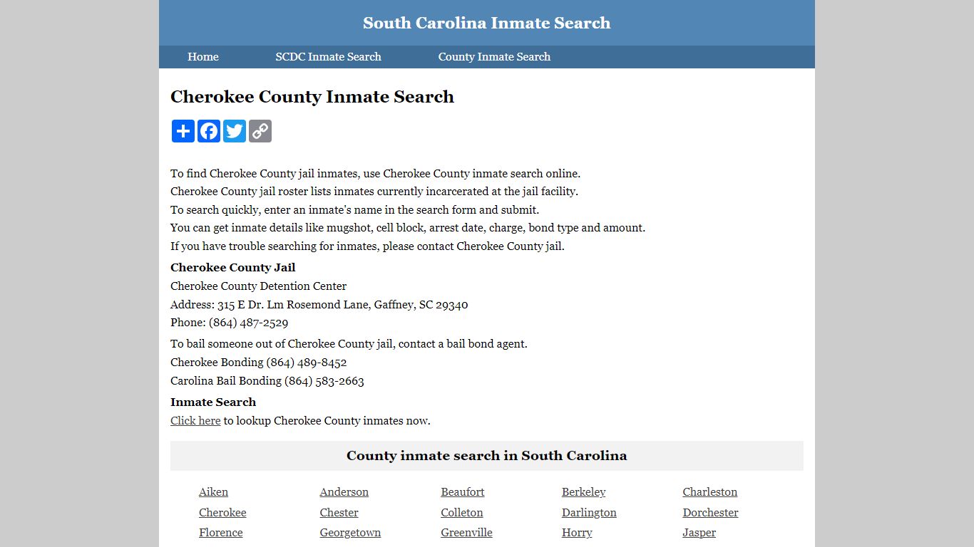 Cherokee County Inmate Search